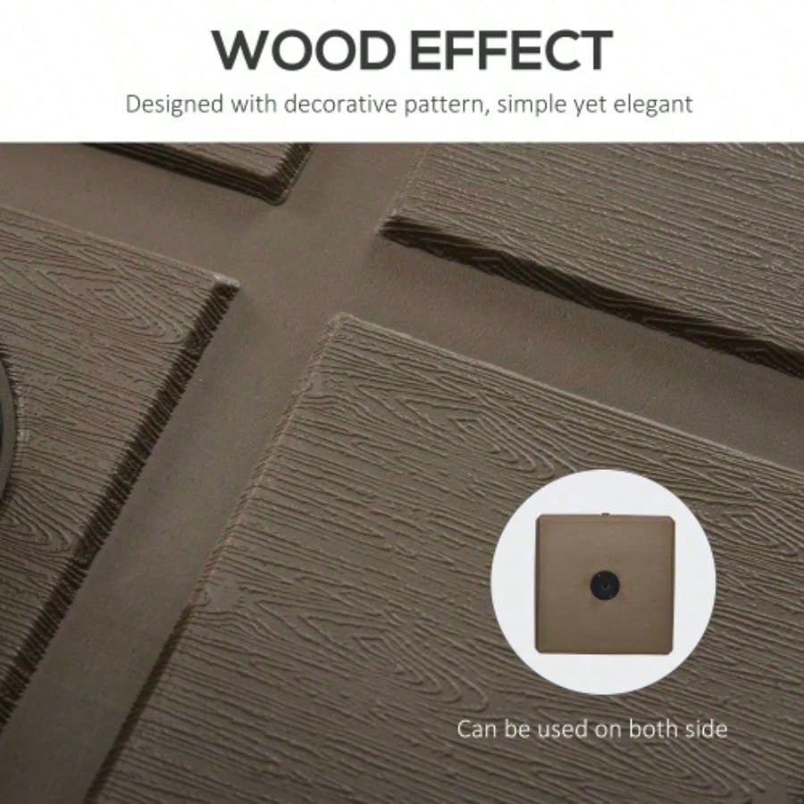 Outsunny 88 lbs. Fillable Base with Steel Holder 1.25 1.5 or 2 Poles, Square Reversible Heavy Duty Market Stand, Brown