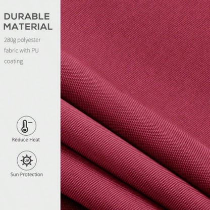 Outsunny 8x Patio Retractable Awning, Manual Exterior Shade Deck Window Cover, Wine Red