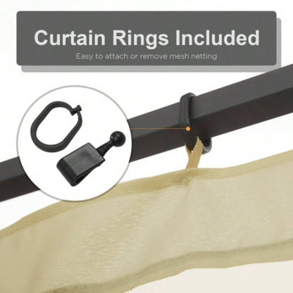Outsunny 10x 10 Mesh Sidewall Netting Patio Gazebos and Canopy Tents with Zippers Sidewall Only Beige