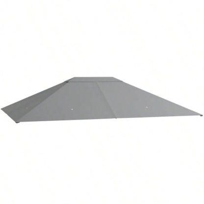 Outsunny 10x 13 Gazebo Canopy, Outdoor Gazebo Cover Top Roof with Vents and Drain Holes, TOP COVER ONLY Light Gray