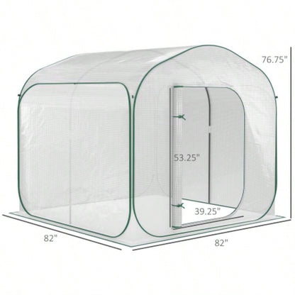 Outsunnyx 6 Portable Walk - in Greenhouse, - up Setup, Outdoor Garden Hot House, Hobby Greenhouse Tent with Zipper Door Growing Flowers, Herbs, Vegetables, Saplings, Succulents, White