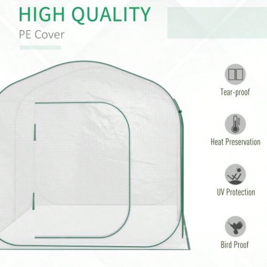 Outsunnyx 6 Portable Walk - in Greenhouse, - up Setup, Outdoor Garden Hot House, Hobby Greenhouse Tent with Zipper Door Growing Flowers, Herbs, Vegetables, Saplings, Succulents, White