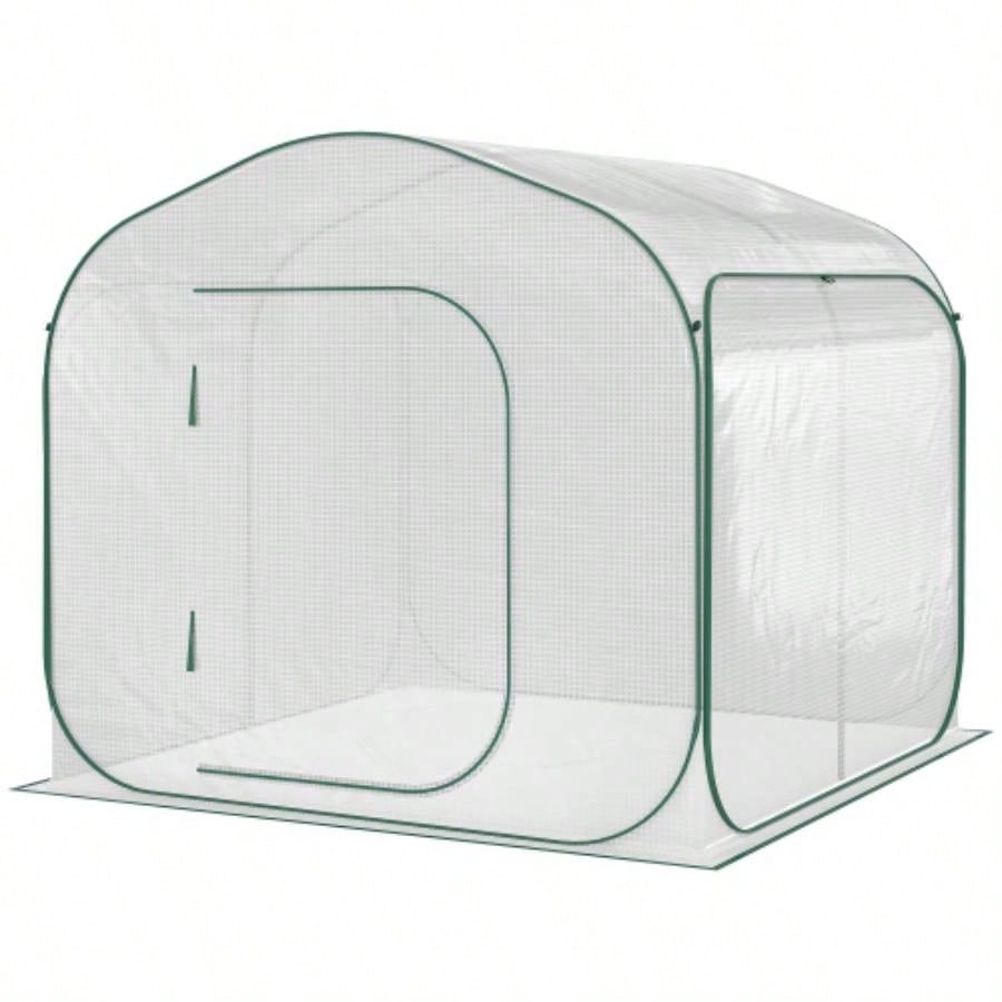 Outsunnyx 6 Portable Walk - in Greenhouse, - up Setup, Outdoor Garden Hot House, Hobby Greenhouse Tent with Zipper Door Growing Flowers, Herbs, Vegetables, Saplings, Succulents, White