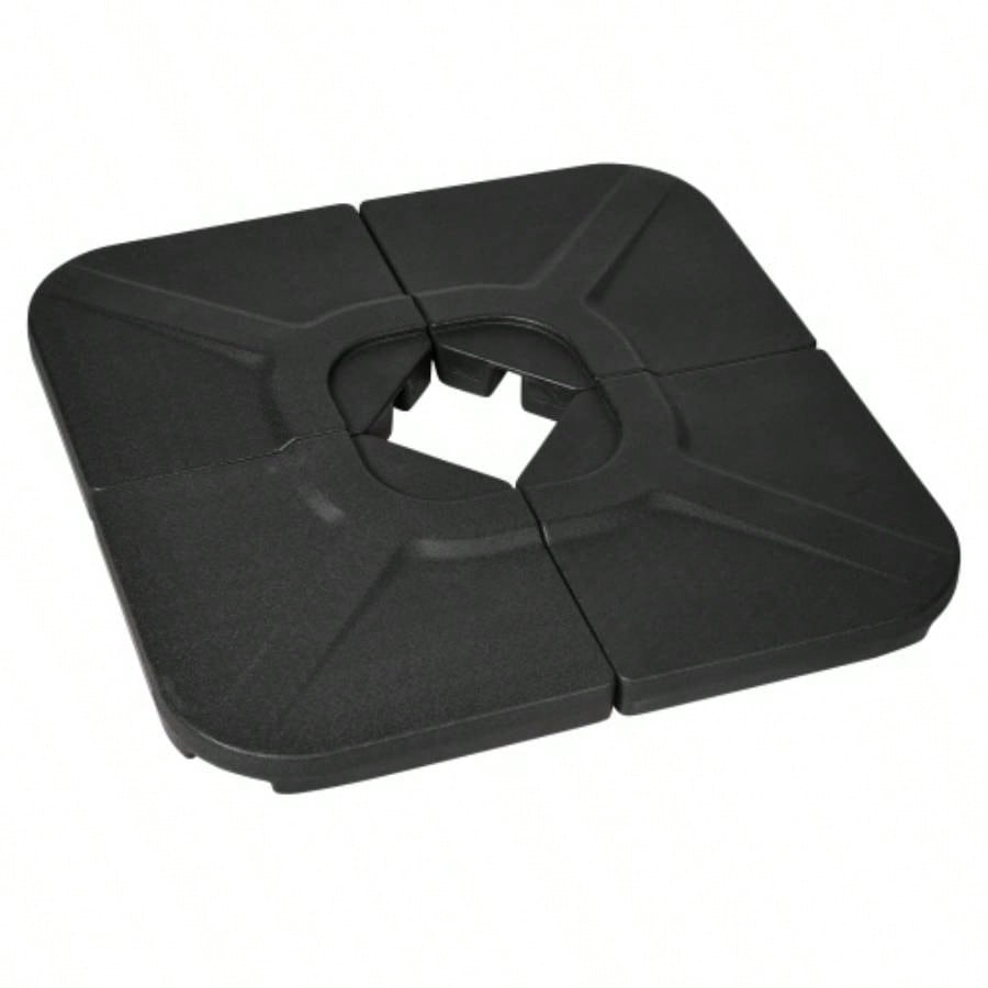 Outsunny 4 - Piece 175lb Cantilever Patio Base Weights Offset Hanging, HDPE or Sand Filled Weights Base Stand, Black