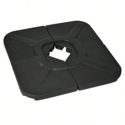 Outsunny 4 - Piece 175lb Cantilever Patio Base Weights Offset Hanging, HDPE or Sand Filled Weights Base Stand, Black