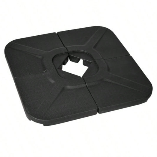 Outsunny 4 - Piece 175lb Cantilever Patio Base Weights Offset Hanging, HDPE or Sand Filled Weights Base Stand, Black