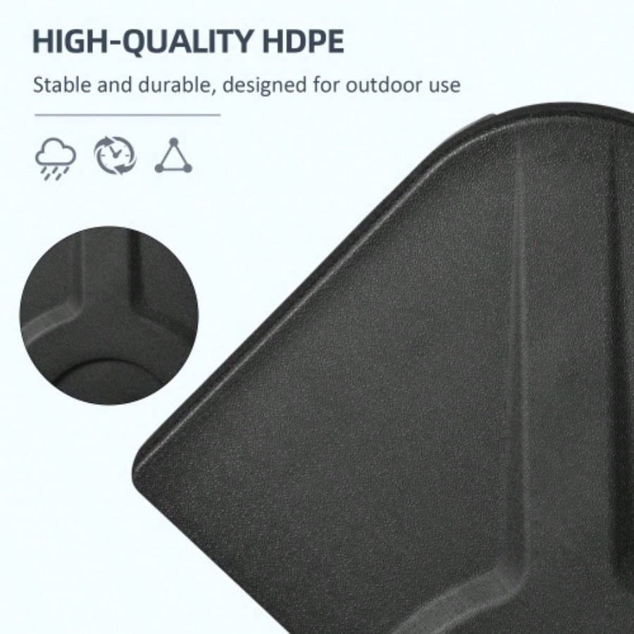 Outsunny 4 - Piece 175lb Cantilever Patio Base Weights Offset Hanging, HDPE or Sand Filled Weights Base Stand, Black