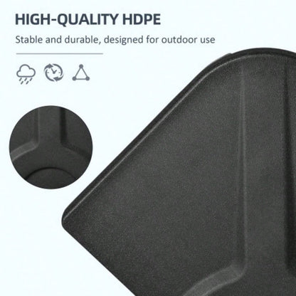 Outsunny 4 - Piece 175lb Cantilever Patio Base Weights Offset Hanging, HDPE or Sand Filled Weights Base Stand, Black