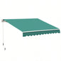 Outsunny 10x 8 Retractable Awning, Patio Awnings, Sunshade Shelter/ Manual Crank Handle, - Resistant Fabric and Aluminum Frame Deck, Balcony, Yard, Green