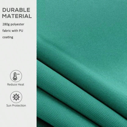 Outsunny 10x 8 Retractable Awning, Patio Awnings, Sunshade Shelter/ Manual Crank Handle, - Resistant Fabric and Aluminum Frame Deck, Balcony, Yard, Green
