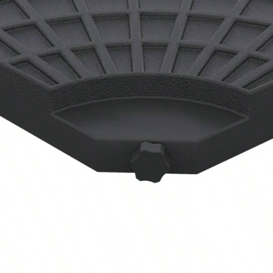 Outsunny 4 Pieces Round Patio Base, Cantilever Offset Outdoor Weights, 52 Liters Capacity or 112 lbs Capacity Sand Plates Set, Black