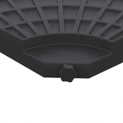 Outsunny 4 Pieces Round Patio Base, Cantilever Offset Outdoor Weights, 52 Liters Capacity or 112 lbs Capacity Sand Plates Set, Black