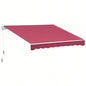 Outsunny 10x 8 Retractable Awning, Patio Awnings, Sunshade Shelter/ Manual Crank Handle, - Resistant Fabric and Aluminum Frame Deck, Balcony, Yard, Wine Red