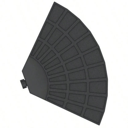 Outsunny 4 Pieces Round Patio Base, Cantilever Offset Outdoor Weights, 52 Liters Capacity or 112 lbs Capacity Sand Plates Set, Black
