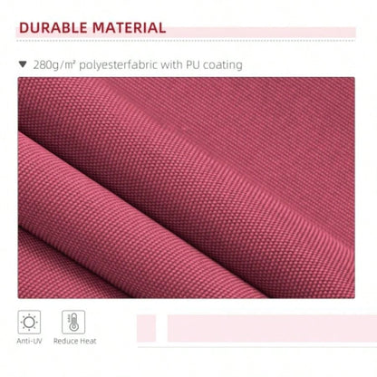 Outsunny 10x 8 Retractable Awning, Patio Awnings, Sunshade Shelter/ Manual Crank Handle, - Resistant Fabric and Aluminum Frame Deck, Balcony, Yard, Wine Red