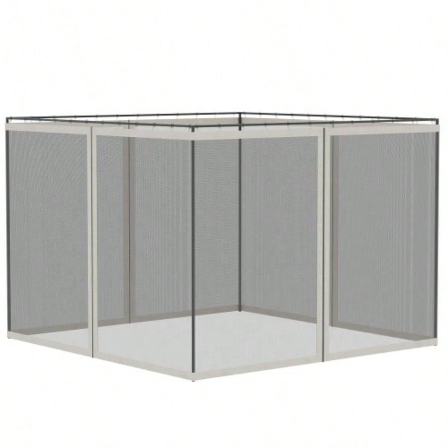 Outsunny 10x 10 Universal Mesh Sidewall Netting Patio Gazebos and Canopy Tents with Zippers, Sidewall Only White