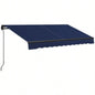 Outsunny 10x 8 Retractable Awning, Patio Awning Sunshade Shelter with Manual Crank Handle, 280gsm Resistant Fabric and Aluminum Frame Deck, Balcony, Yard, Blue