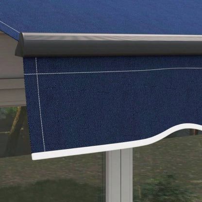 Outsunny 10x 8 Retractable Awning, Patio Awning Sunshade Shelter with Manual Crank Handle, 280gsm Resistant Fabric and Aluminum Frame Deck, Balcony, Yard, Blue