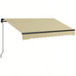 Outsunny 8x 6.5 Retractable Awning, Patio Awning Sunshade Shelter with Manual Crank Handle, 280gsm Resistant Fabric and Aluminum Frame Deck, Balcony, Yard, Beige