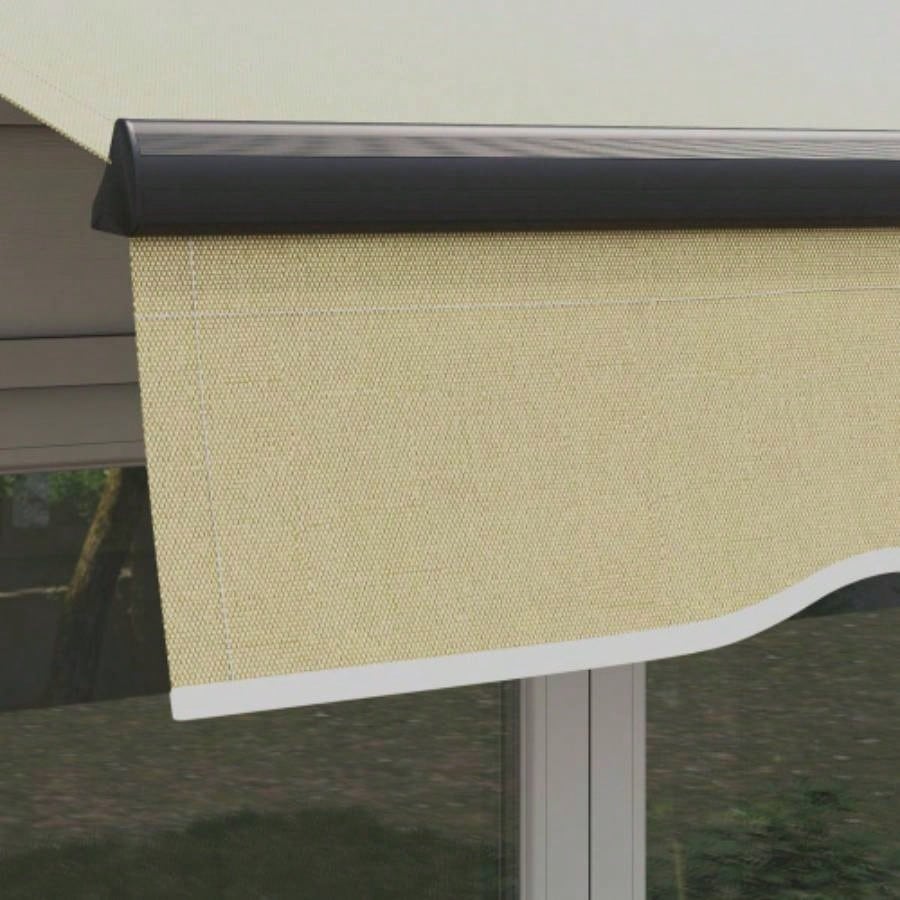 Outsunny 8x 6.5 Retractable Awning, Patio Awning Sunshade Shelter with Manual Crank Handle, 280gsm Resistant Fabric and Aluminum Frame Deck, Balcony, Yard, Beige