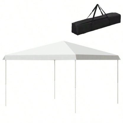 Outsunny 13x 13 Up Canopy Tent, Instant Shelter, Tents Parties, Height Adjustable, with Wheeled Carry Bag Outdoor, Garden, Patio, Parties, White