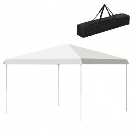 Outsunny 13x 13 Up Canopy Tent, Instant Shelter, Tents Parties, Height Adjustable, with Wheeled Carry Bag Outdoor, Garden, Patio, Parties, White
