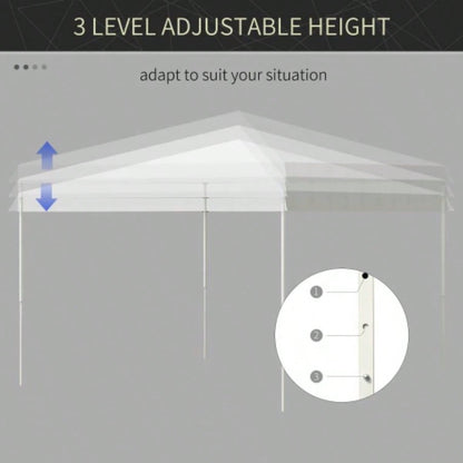Outsunny 13x 13 Up Canopy Tent, Instant Shelter, Tents Parties, Height Adjustable, with Wheeled Carry Bag Outdoor, Garden, Patio, Parties, White