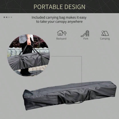 Outsunny 13x 13 Up Canopy Tent, Instant Shelter, Tents Parties, Height Adjustable, with Wheeled Carry Bag Outdoor, Garden, Patio, Parties, White