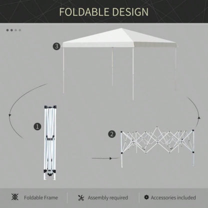 Outsunny 13x 13 Up Canopy Tent, Instant Shelter, Tents Parties, Height Adjustable, with Wheeled Carry Bag Outdoor, Garden, Patio, Parties, White