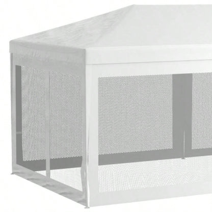 Outsunny 10x 20 Party Tent, Outdoor Wedding Canopy Gazebo with 6 Removable Sidewalls, Shade Shelter Events, BBQs, White