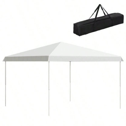 Outsunny 13x 13 Up Canopy Tent, Instant Shelter, Tents Parties, Height Adjustable, with Wheeled Carry Bag Outdoor, Garden, Patio, Parties, White