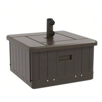 Outsunny 3 - in - 1 Outdoor Base, Coffee End Table, Flower Box Planter with Drain Hole, 175 lbs. Capacity Fillable Patio Stand Table with Wheels and Handles, Brown