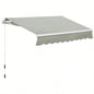 Outsunny 8x Patio Retractable Awning, Manual Exterior Shade Deck Window Cover,