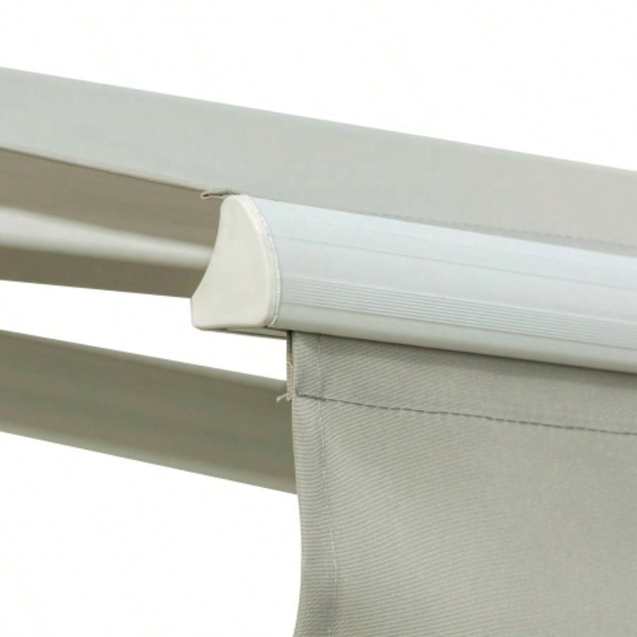 Outsunny 8x Patio Retractable Awning, Manual Exterior Shade Deck Window Cover,