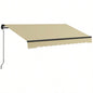 Outsunny 10x 8 Retractable Awning, Patio Awning Sunshade Shelter with Manual Crank Handle, 280gsm Resistant Fabric and Aluminum Frame Deck, Balcony, Yard, Beige