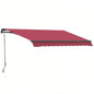 Outsunny 10x 8 Retractable Awning, Patio Awnings, Sunshade Shelter/ Manual Crank Handle, - Resistant Fabric and Aluminum Frame Deck, Balcony, Yard, Red