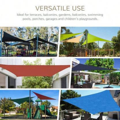 Outsunny 13x 20 Rectangle Shade Sail Canopy Outdoor Shade Sail Cloth Patio Deck Yard with D - Rings and Rope Included - Sand
