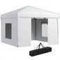 Outsunny 9. 9. Up Canopy with Sidewalls, Portable Canopy Tent with 2 Mesh, Reflective Strips, Carry Bag Events, Outdoor Party, Vendor Canopy, White