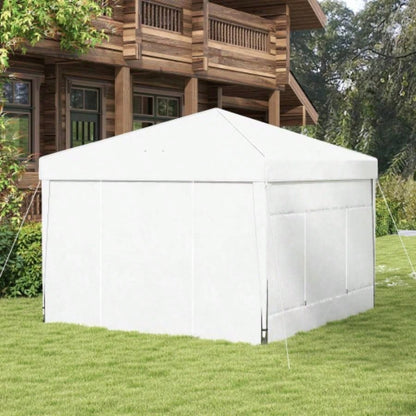 Outsunny 9. 9. Up Canopy with Sidewalls, Portable Canopy Tent with 2 Mesh, Reflective Strips, Carry Bag Events, Outdoor Party, Vendor Canopy, White