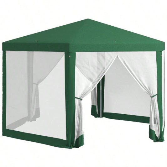 Outsunny 13x 11 Outdoor Party Tent, Hexagon Shade Shelter Canopy with Protective Mesh Screen Sidewalls, Ropes Stakes, Green