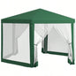 Outsunny 13x 11 Outdoor Party Tent, Hexagon Shade Shelter Canopy with Protective Mesh Screen Sidewalls, Ropes Stakes, Green