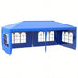 Outsunny 9.6x 19 Large Party Tent, Outdoor Event Shelter, Gazebo Canopy with 4 Removable Window Sidewalls Weddings, Picnics, Blue