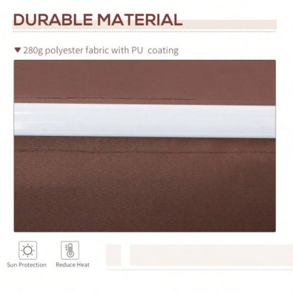 Outsunny 12x 8 Retractable Awning Patio Awnings Shade Shelter with Manual Crank Handle, 280g/ - Resistant Fabric and Aluminum Frame Deck, Balcony, Yard, Brown