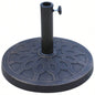 18 26 lbs Round Resin Base Stand Market Parasol Holder with Beautiful Decorative Pattern Easy Setup, 1.5 1.89 Pole, Lawn, Deck, Backyard, Garden, Bronze
