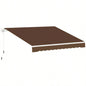 Outsunny 13x 8 Retractable Awning, Patio Awnings, Sunshade Shelter/ Manual Crank Handle, - Resistant Fabric and Aluminum Frame Deck, Balcony, Yard, Coffee Brown