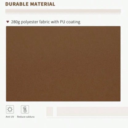 Outsunny 13x 8 Retractable Awning, Patio Awnings, Sunshade Shelter/ Manual Crank Handle, - Resistant Fabric and Aluminum Frame Deck, Balcony, Yard, Coffee Brown