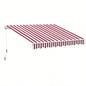 Outsunny 10x 8 Retractable Awning, Patio Awnings, Sunshade Shelter/ Manual Crank Handle, - Resistant Fabric and Aluminum Frame Deck, Balcony, Yard, Wine Red Stripes