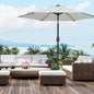. 5ft *. 5ft Patio with Crank and Push Button Tilt, Outdoor Table Market with Aluminum Pole -