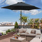 . 5ft *. 5ft Patio with Crank and Push Button Tilt, Outdoor Table Market with Aluminum Pole -
