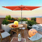 10x 6.5t Rectangular Patio LED Lighted Outdoor Umbrellas with Crank and Push Button Tilt Garden Backyard Pool Swimming Pool